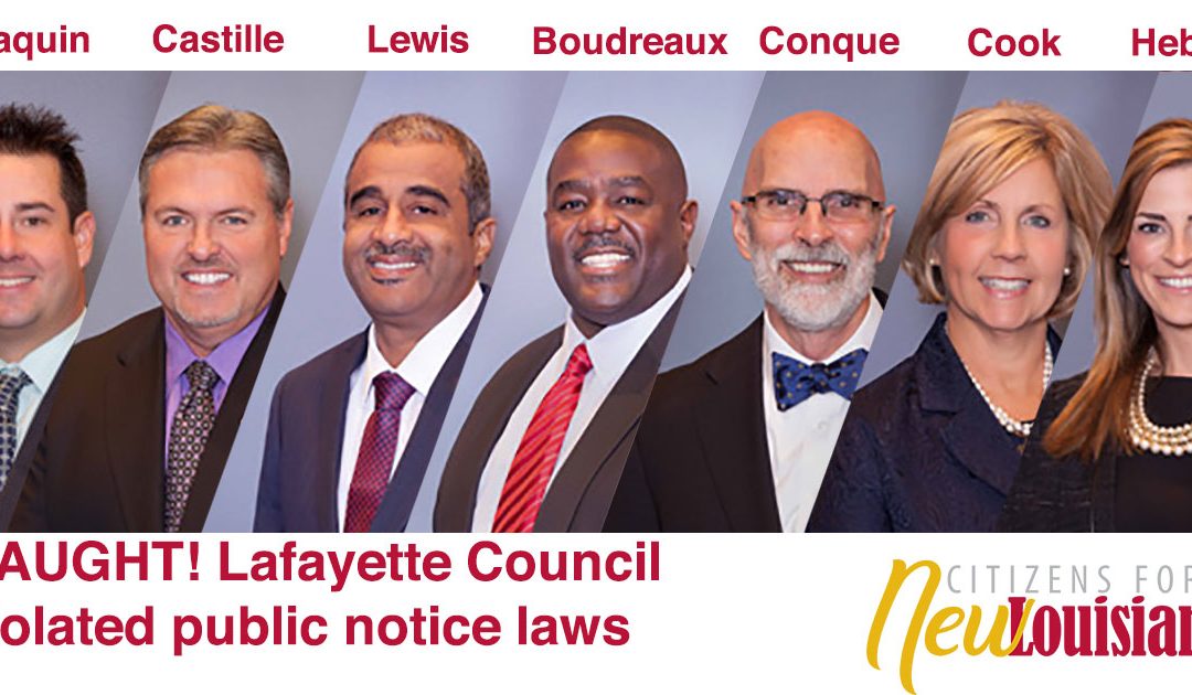 CAUGHT! Lafayette council violated public notice laws