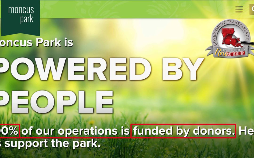 Is Moncus Park really 100% donor funded?