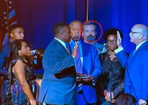 Kenneth Boudreaux invites Sheriff Mark Garber to be part of the family