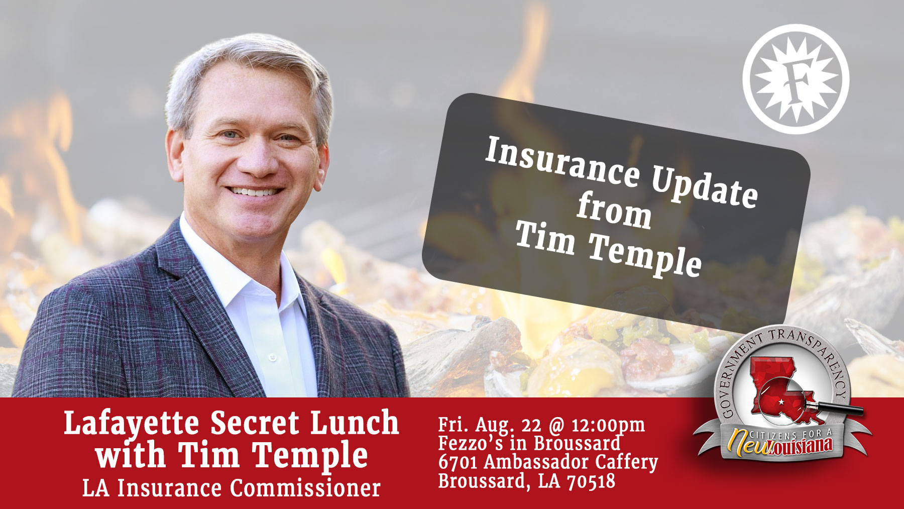 Secret Lunc with Insurance Commissioner Tim Temple