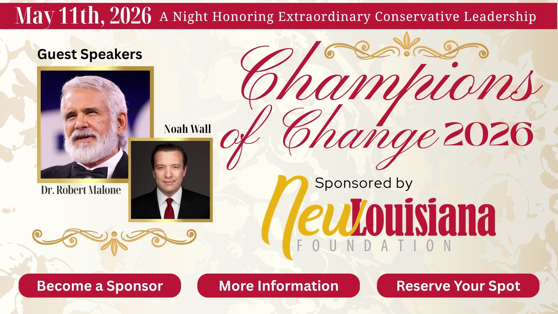 Robert Malone and Noah Wall - Champions of Change - Baton Rouge - 2026 Photo of Dr. Robert W. Malone from CPAC 2025, by Gage Skidmore.